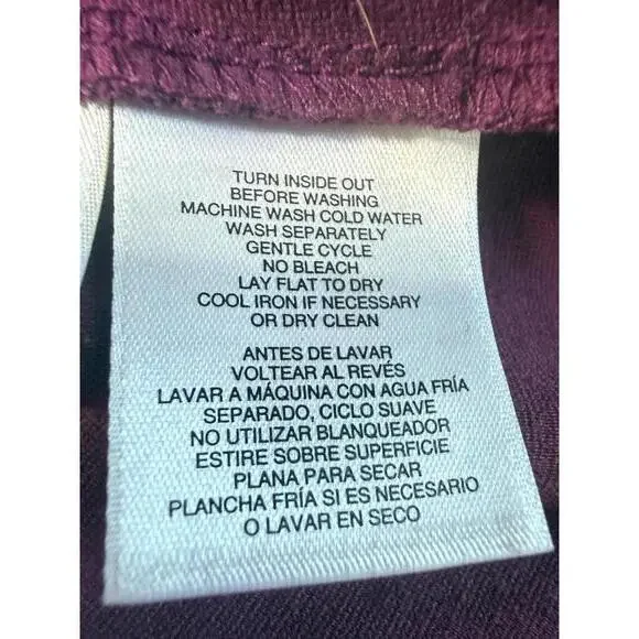 Anne Klein Burgundy Split-Neck Blouse – Size L - Picture 6 of 8